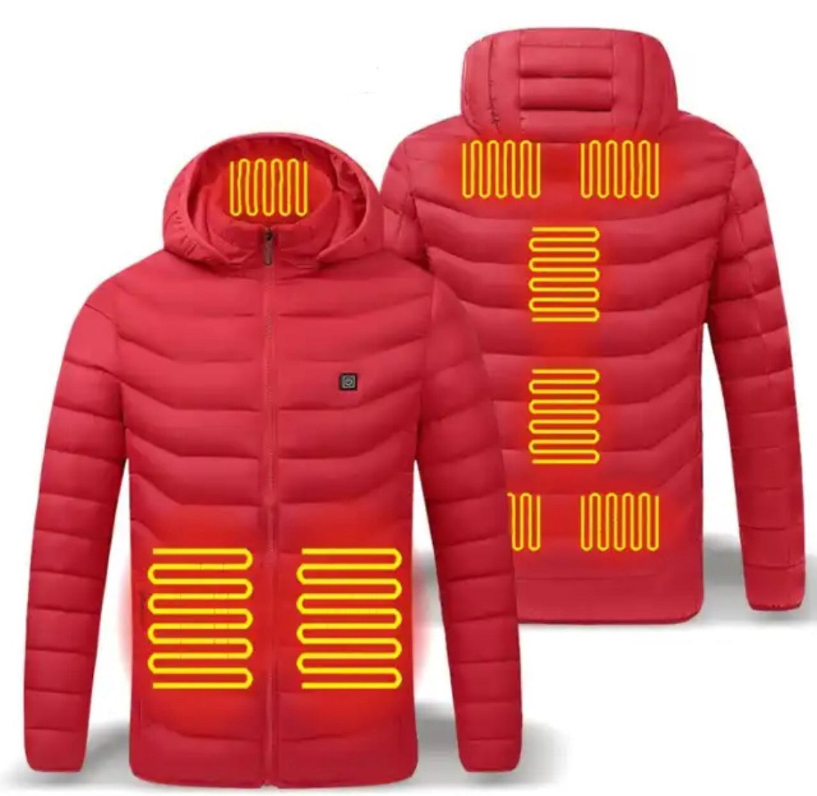 Beheizbare Wärme Jacke | Beheizbare Unisex Jacke mit Kapuze und USB-Anschluss | 3 Wärmestufen für individuelle Wärme