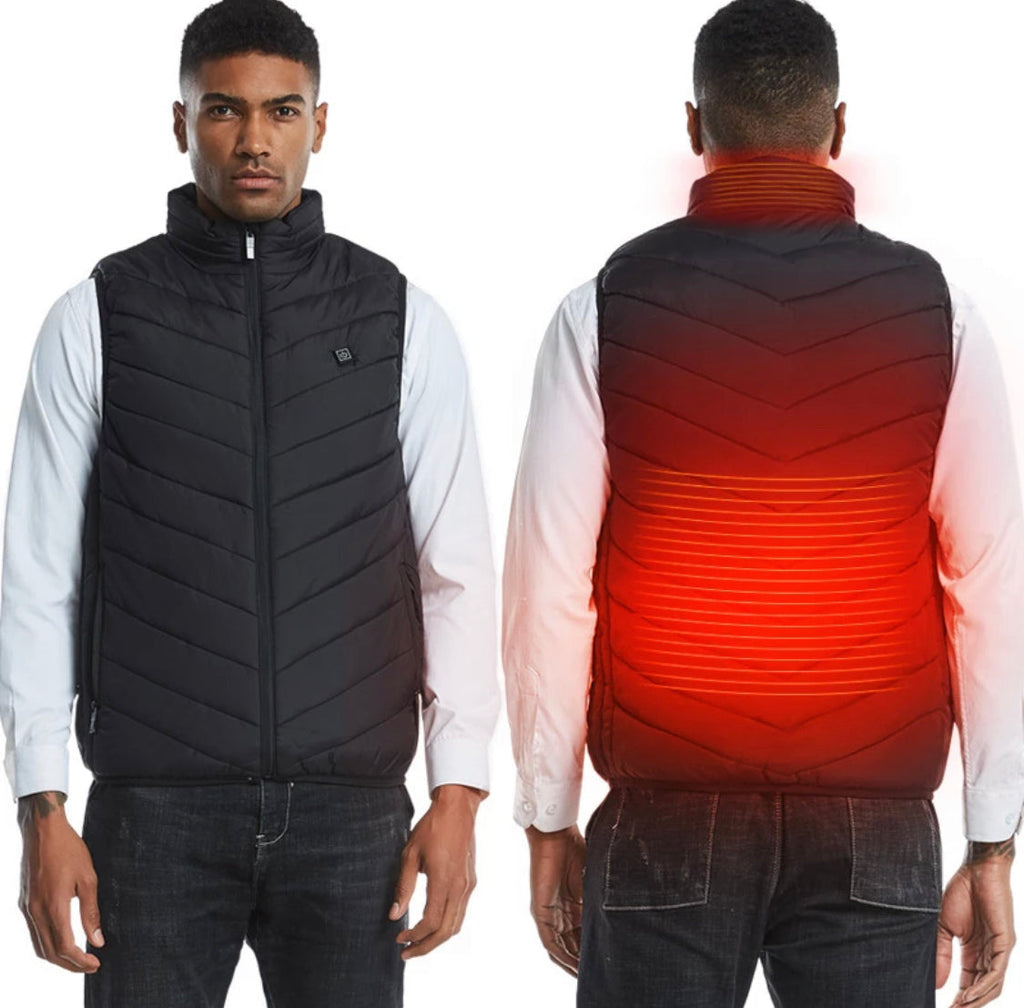 Beheizbare Wärme Weste | Beheizbare Unisex Jacke mit 8 Heizzonen | Wasserfest und Waschbar für Winterkomfort